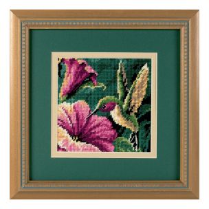 **-Mini Needlepoint: Hummingbird Drama-** ##-Dimensions D07210-##