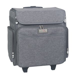 **-Craft Trolley Bag-**Heather Grey , Collapsible Papercraft Tote with Wheels for Scrapbook & Art Storage, Organiser Case for Supplies and Accessories##-Everything Mary EVM12789-2-##
