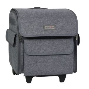 **-Overlocker Sewing Machine Trolley Bag on Wheels-** Grey, Overlocker Storage Case for Janome, Brother, Singer and Most Overlocker Machines ##-Everything Mary EVM12810-1-##