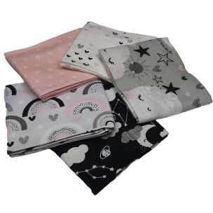 **-Don't Forget to Dream Brushed Cotton Fat Quarter Bundle-Pack of 5 Brushed Cotton Fat Quarters-** ##-Sewing Online FE0132-##
