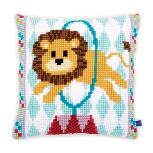 **-Cross Stitch Cushion: Circus Lion-** ##-Vervaco PN-0153877-##