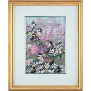 **-Chickadees In Spring Cross Stitch Kit-** ##-Dimensions D06884-##
