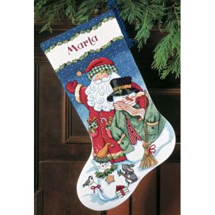 **-Santa And Snowman Christmas Cross Stitch Kit-** ##-Dimensions D08714-##