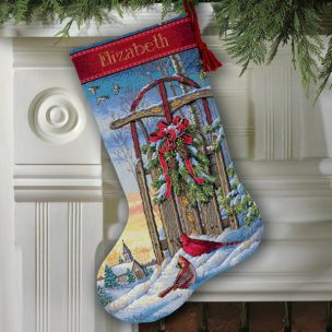 **-Christmas Sled Stocking Christmas Cross Stitch Kit-** ##-Dimensions D08819-##