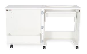 **-Compact Sewing Machine Cabinet-** A White Sewing Machine Table with Lift Mechanism ##-Sewing Online 101-##