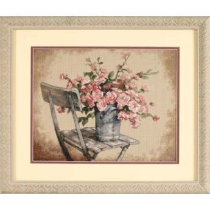 **-Roses On A White Chair Counted Cross Stitch Kit-** ##-Dimensions D35187-##