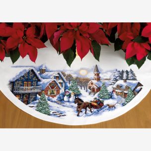 **-Sleigh Ride Tree Skirt Christmas Cross Stitch Kit-** ##-Dimensions D70-08830-##