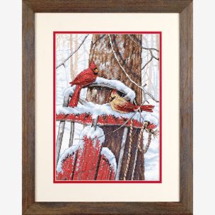 **-Cardinals On Sled Christmas Cross Stitch Kit-** ##-Dimensions D70-08837-##