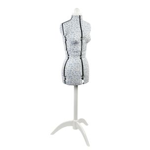 **-Adjustable Dressmakers Dummy-** Blue Sugar Ditsy Fabric with Natural Wooden Stand, Dress Form Sizes 6 to 22, Pin, Measure, Fit and Display your Clothes on this Tailors Dummy ##-Sewing Online 5915---##