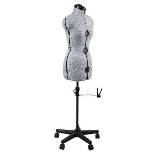 **-Adjustable Dressmakers Dummy Ditsy Wedgewood Blue with Hem Marker and 5-star Base on Castors-** Dress Form Sizes 10-16, Pin, Measure, Fit and Display Clothes on this Tailors Dummy ##-Sewing Online 5919-##