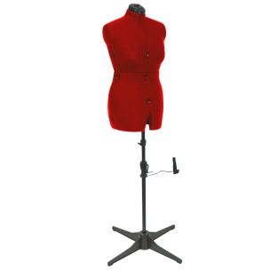 **-Adjustable Trouser Dressmakers Dummy-** in a Ruby Red Fabric with Hem Marker, Dress Form Sizes 10 to 20, Pin, Measure, Fit and Display your Clothes on this Tailors Dummy ##-Sewing Online FG26----##