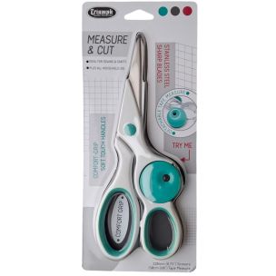 Triumph Measure/Cut 22cm/8.75in Scissors with Detachable 150cm/60in Tape Measure - Green