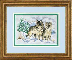 **-Mini Counted A Pair Of Wolves-** ##-Dimensions D06800-##