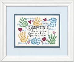**-Mini Counted Grandparents Touch A Heart-** ##-Dimensions D65011-##