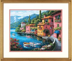 **-Lakeside Village Counted Cross Stitch Kit-** ##-Dimensions D70-35285-##