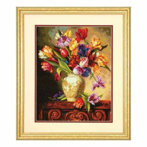 **-Gold: Counted Cross Stitch: Parrot Tulips-** ##-Dimensions D70-35305-##