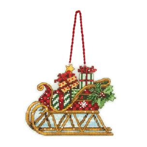 **-Counted Cross Stitch: Ornament: Sleigh-** ##-Dimensions D70-08914-##