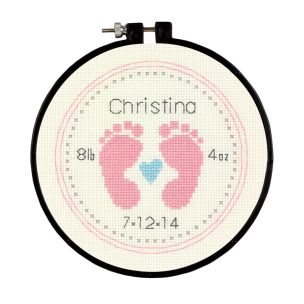 **-Counted Cross Stitch Kit: Baby Footprints-** ##-Dimensions D72-74127-##