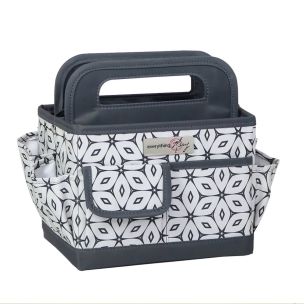**-Collapsible Desktop Craft Organiser-** Grey & Cream Geometric for Sewing, Scrapbooking, Paper Craft and Art ##-Everything Mary EVM12830-3-##