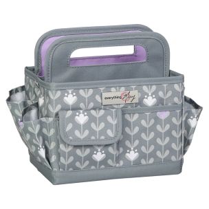 **-Collapsible Desktop Craft Organiser-** Grey & White Leaf for Sewing, Scrapbooking, Paper Craft and Art ##-Everything Mary EVM12831-1-##