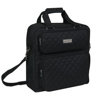 **-Craft Storage Bag-** Black Quilted, Craft Organiser for Sewing, Scrapbooking, Paper Craft and Art, Carry Case for Supplies and Accessories ##-Everything Mary EVM12859-1-##
