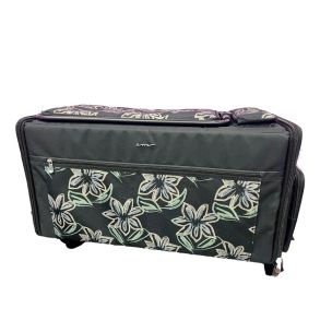 **-Jumbo 5 Wheel Collapsible Rolling Sewing Machine Storage Case-** Floral ##-Everything Mary EVM14451-1-##
