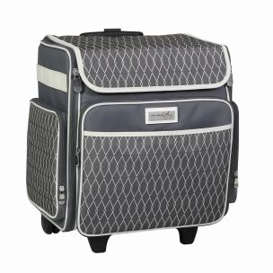 Everything Mary Craft Trolley Bag, Grey & Cream - Craft Organiser on Wheels for Sewing, Scrapbooking, Paper Craft, and Art - Storage Case for Supplies and Accessories - EVM6362-11