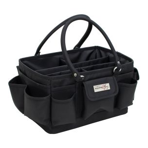 **-Craft Organiser Bag-** Black, Collapsible Caddy and Tote with Compartments for Sewing, Scrapbooking, Paper Craft and Art ##-Everything Mary EVM9152-18-##