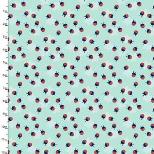 **-Cotton Craft Fabric 110cm wide x 1m Madison Collection-** Ladybugs ##-Sewing Online 16510-TRQ-##