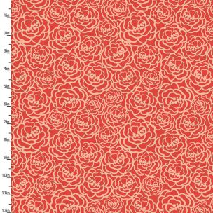 **-Cotton Craft Fabric 110cm wide x 1m Madison Collection-** Packed Floral ##-Sewing Online 16511-RED-##