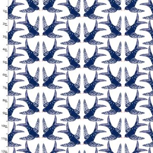 **-Cotton Craft Fabric 110cm wide x 1m Madison Collection-** Swallows ##-Sewing Online 16518-WHT-##