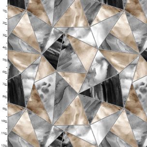 Cotton Craft Fabric 110cmx1m Metallic Fusion Collection - Neutral Stained Glass