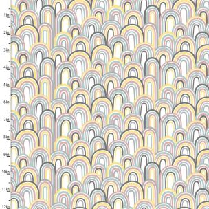 **-Cotton Craft Fabric 110cm wide x 1m Small & Mighty Flannel Collection-Rainbows-** ##-Sewing Online 17156-WHITE-##