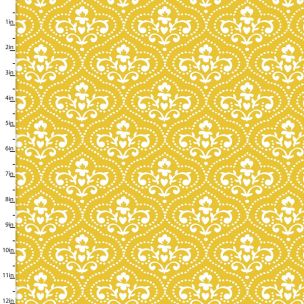 **-Cotton Craft Fabric 110cm wide x 1m Summer Song Collection-Yellow Toile-** ##-Sewing Online 17270-YELLOW-##