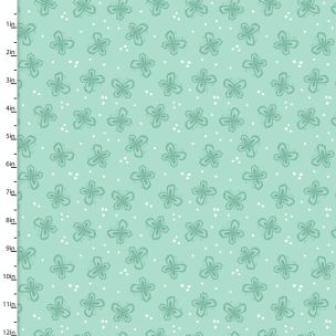 **-Cotton Craft Fabric 110cm wide x 1m Summer Song Collection-Mint Butterfly-** ##-Sewing Online 17264-MINT-##
