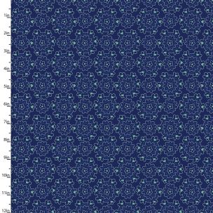 **-Cotton Craft Fabric 110cm wide x 1m Summer Song Collection-Navy Posy-** ##-Sewing Online 17265-NAVY-##