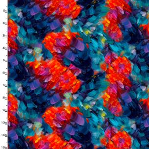 **-Cotton Craft Fabric 110cm wide x 1m Hummingbird Bouquet Collection-Flutter Texture-** ##-Sewing Online 22959-MLT-##