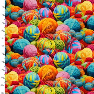 **-Cotton Craft Fabric 110cm wide x 1m Purrfectly Playful Collection-Kaleidoscope Knit-** ##-Sewing Online 22964-MLT-##