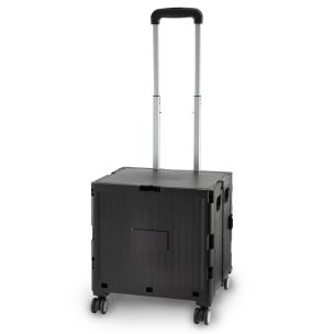**-Plastic Folding Trolley-** Black | Craft/Sewing and Hobby Box with Wheels | 47 x 39 x 32cm ##-Sewing Online YN8822-BLACK-##