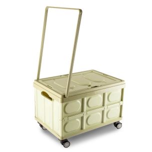 **-Foldable Plastic Trolley on Wheels-** 65L green collapsible portable cart for sewing, craft, camping and shopping. ##-Sew Stylish YN8890-Green-##