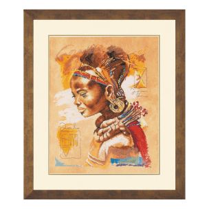 **-Counted Cross Stitch Kit: African Woman (Evenweave)-** ##-Lanarte PN-0008009-##
