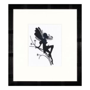 **-Counted Cross Stitch Kit: Cute Little Fairy on Twig Silhouette (Evenweave)-** ##-Lanarte PN-0008194-##