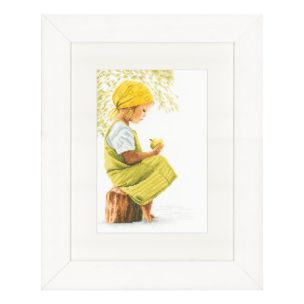 **-Counted Cross Stitch Kit: Girl with Apple (Aida,W)-** ##-Lanarte PN-0021213-##