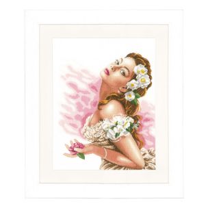 **-Counted Cross Stitch Kit: Lady of the Camellias (Aida,W)-** ##-Lanarte PN-0144562-##
