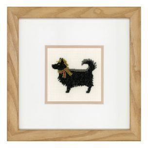 **-Counted Cross Stitch Kit: Dog in Hat (Linen)-** ##-Lanarte PN-0148263-##
