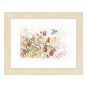 **-Counted Cross Stitch Kit: Tits in a Bush (Evenweave)-** ##-Lanarte PN-0154322-##