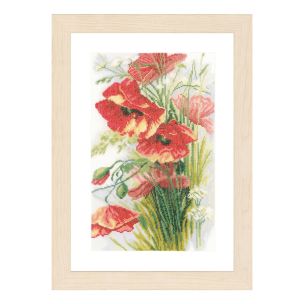 **-Counted Cross Stitch Kit: Poppies (Linen)-** ##-Lanarte PN-0156301-##