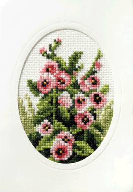 **-Cross Stitch Card Hollyhock-** ##-Orchidea ORC-6097-##