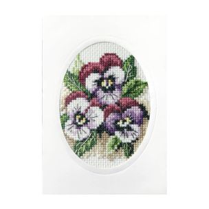 **-Cross Stitch Card: Pansies-** ##-Orchidea ORC-6161-##