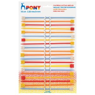 **-Childrens Plastic Knitting Pins Assorted Card-** ##-Pony P61682-##